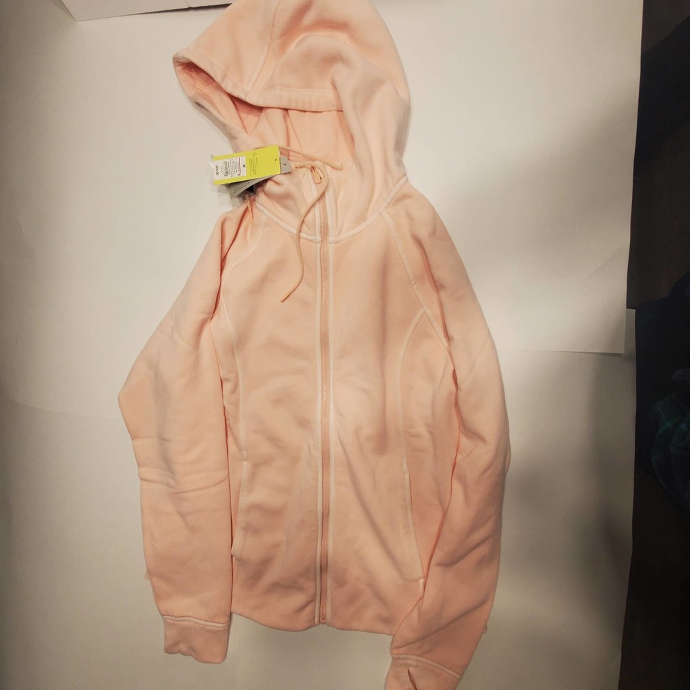 Medium Women's Fleece Full Zip Hooded Sweatshirt - All in Motion Blush Peach